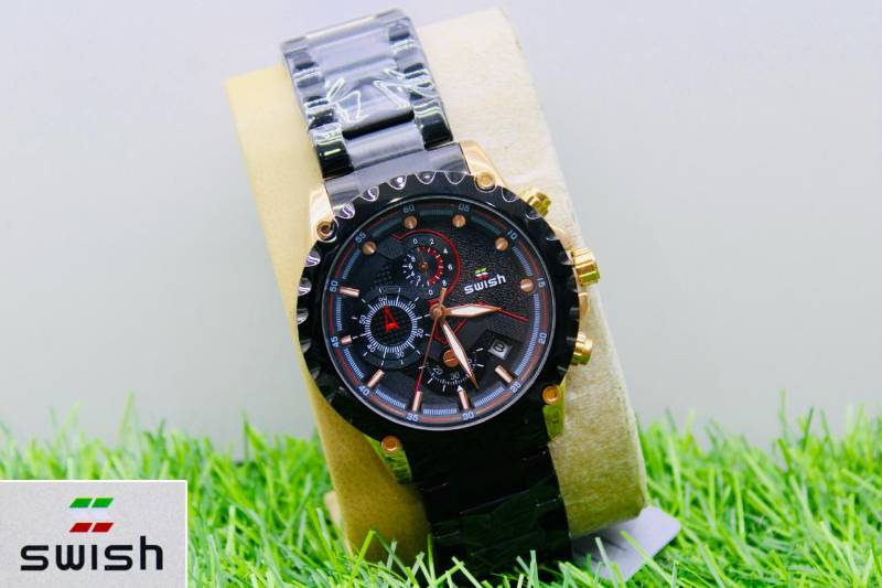 Men Premium Water Resistant Metal Strap Meter Watch
