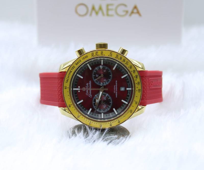 Gents Stylish Speedmaster Rubber Strap Watch