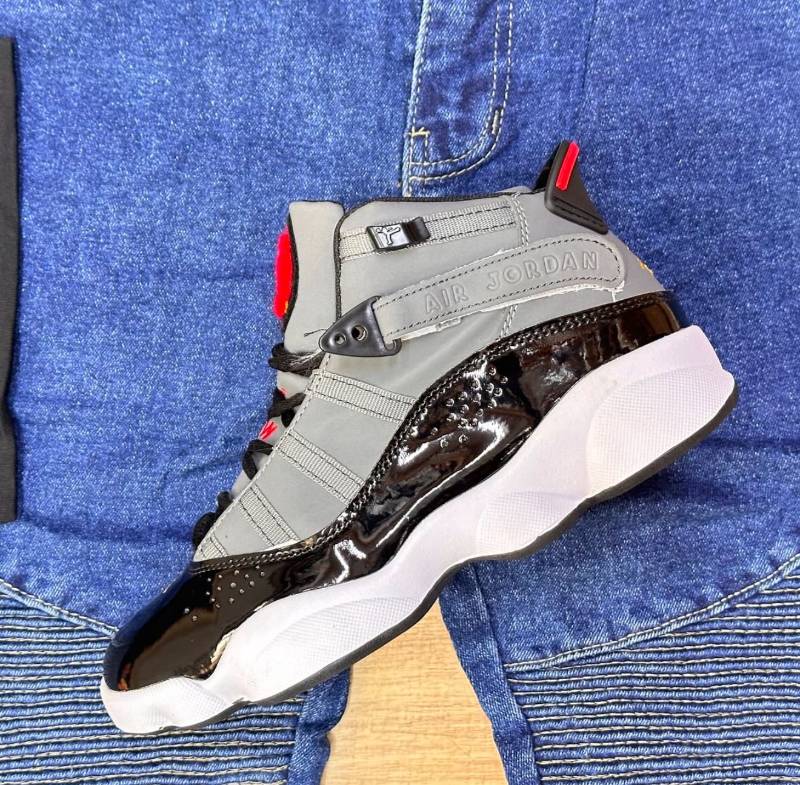 Nikee Air Jordan 6 Rings Smoke Grey Black Red