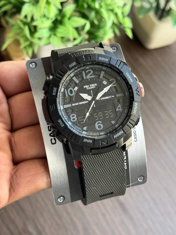 The Casio Pro Trek exudes rugged elegance with its bold design, advanced functionality, and adventure-ready build.
