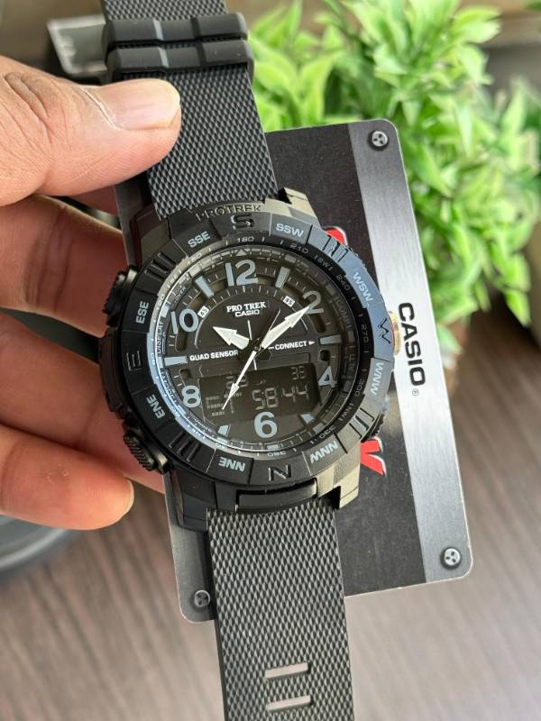 The Casio Pro Trek exudes rugged elegance with its bold design, advanced functionality, and adventure-ready build.