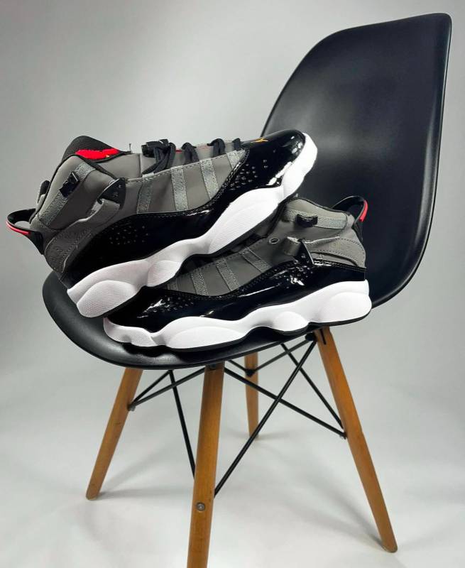 Nikee Air Jordan 6 Rings Smoke Grey Black Red