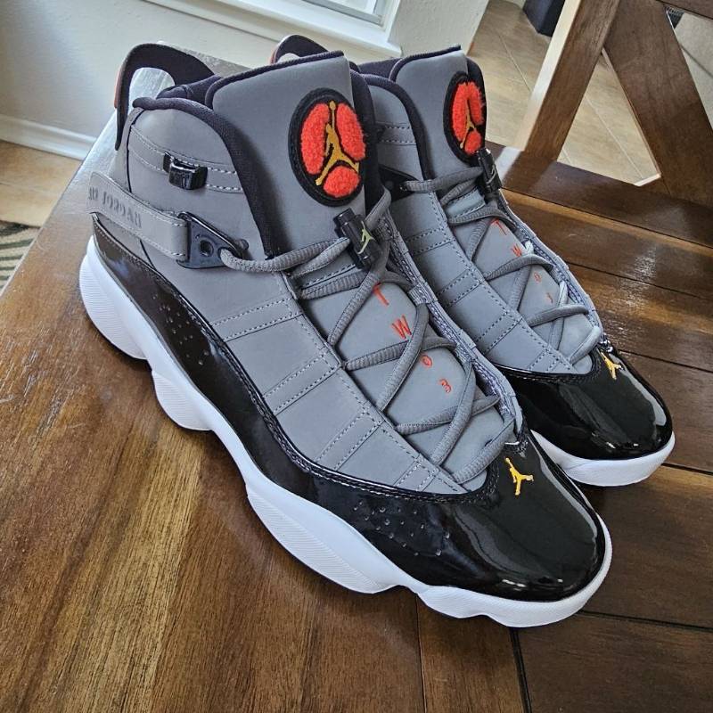 Nikee Air Jordan 6 Rings Smoke Grey Black Red