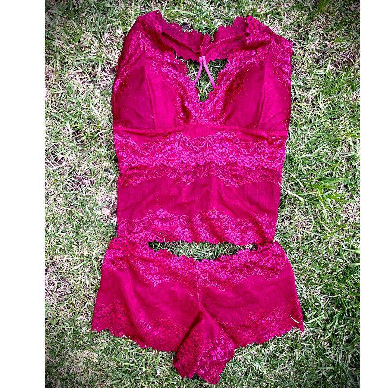 Conjunto De Lenceria Color Vino