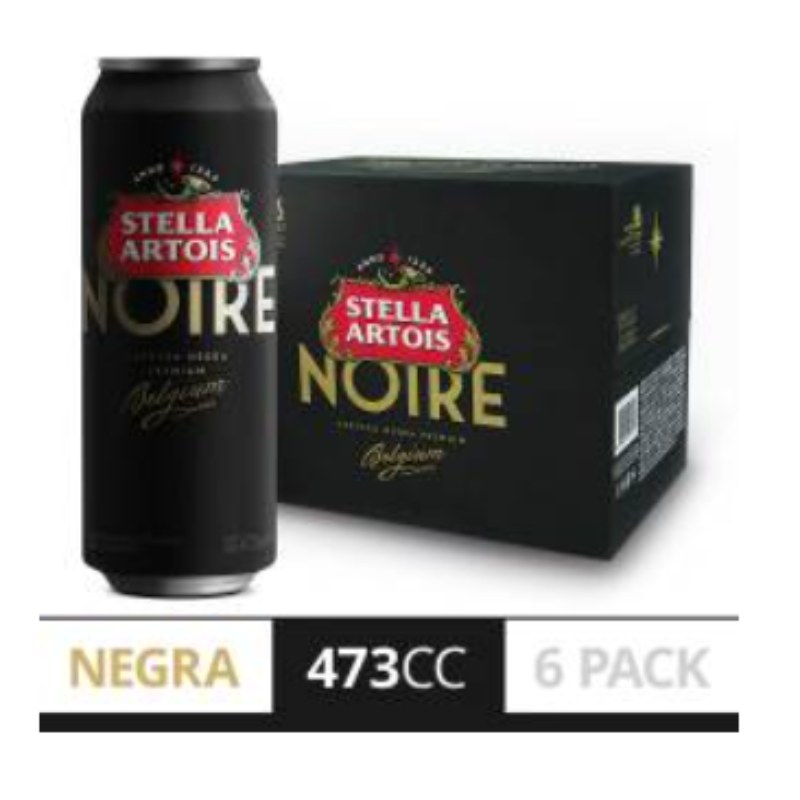 Cerveza Lata Noire Lata STELLA ARTOIS 6 Unid