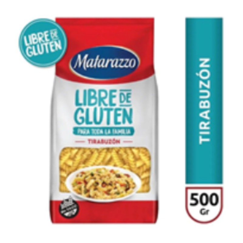 Fideos Tirabuzón Libre de Gluten. Matarazzo