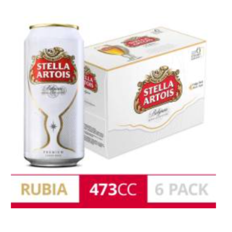 Cerveza Lata STELLA ARTOIS 6 unid