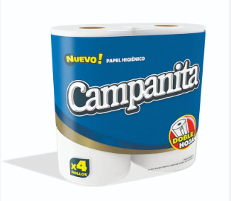 Papel Higienico doble hoja. CAMPANITA