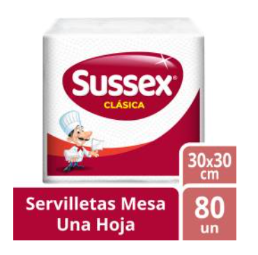 Servilleta Sussex Hoja Simple 30x30 Blanca