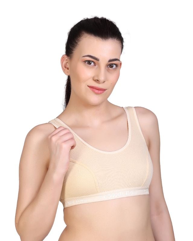 TEENPLUS Women Seamless Sports Bra | Soft Stretchable Comfortable Workout Bra | Gym, Yoga & Fitness Wear | Pack of 1