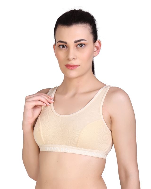TEENPLUS Women Seamless Sports Bra | Soft Stretchable Comfortable Workout Bra | Gym, Yoga & Fitness Wear | Pack of 1