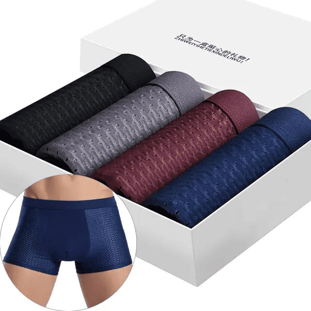❄ Kit 4 Boxers Slip en Fibre de Bambou