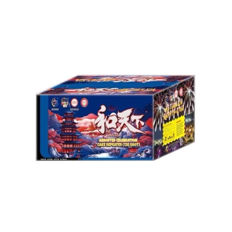 M174 | 9寸高138发彩盒装 和天下B盆花 2分钟 | 9"138 Shoot 2min Cake Box