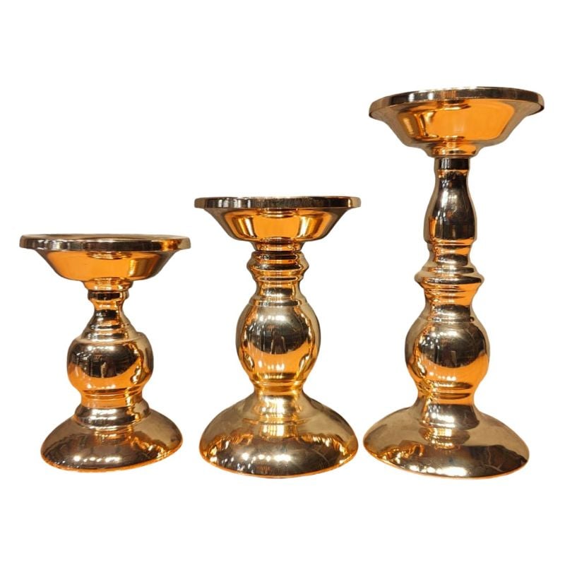 (TPM-1118) Metal Candle Stand 3 Pcs Set