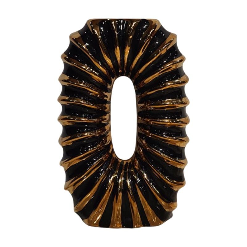 (TPM-2698)1 Piece Ceramic BK-WH Vase 46