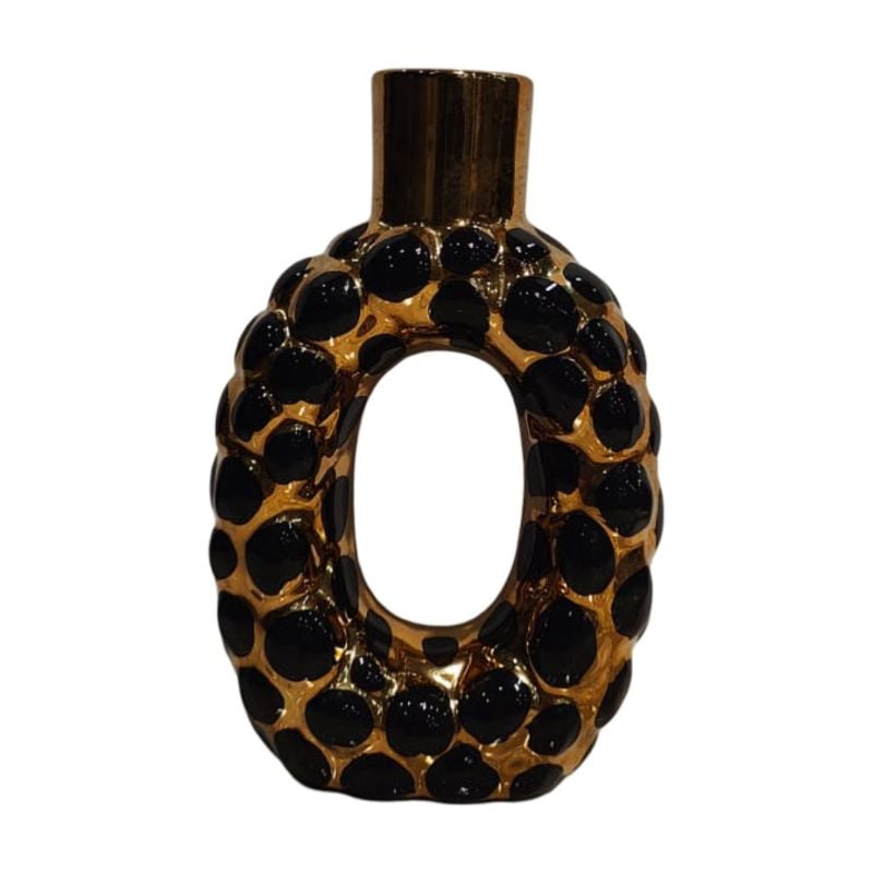 (TPM-2705)1 Piece Ceramic BK-WH Vase 6