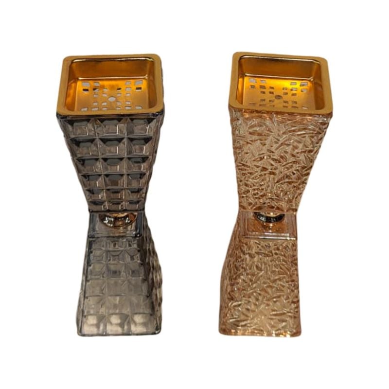 (TPM-1759) Grey & Golden Bakhoor Burner