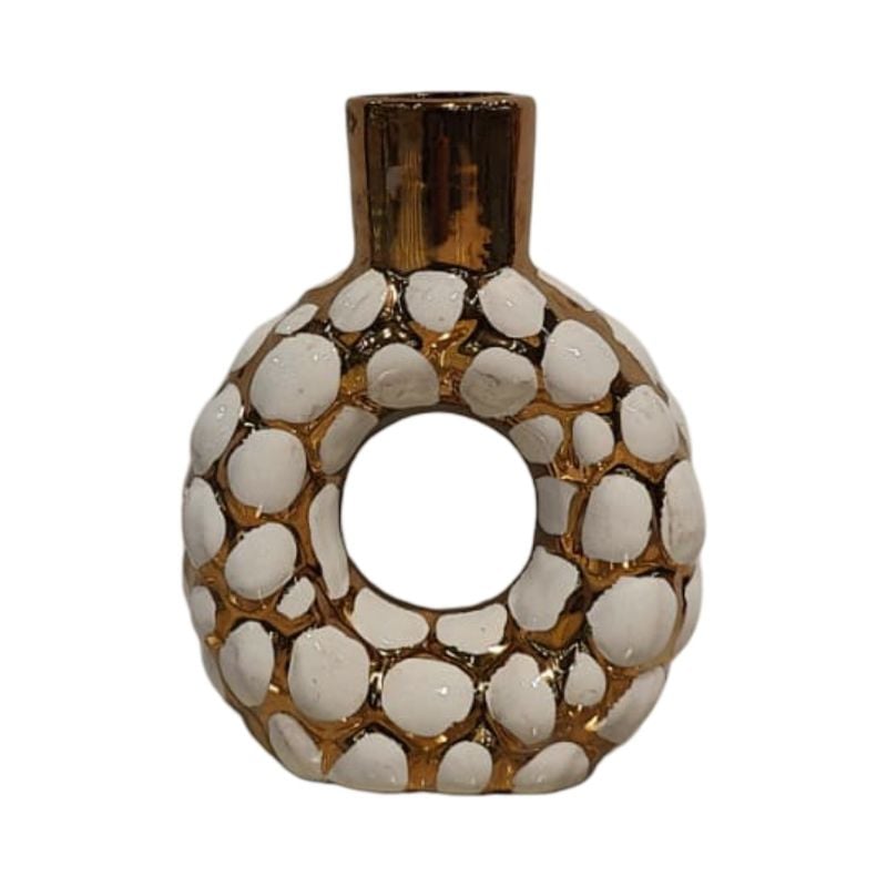 (TPM-2687)1 Piece Ceramic BK-WH Vase 7