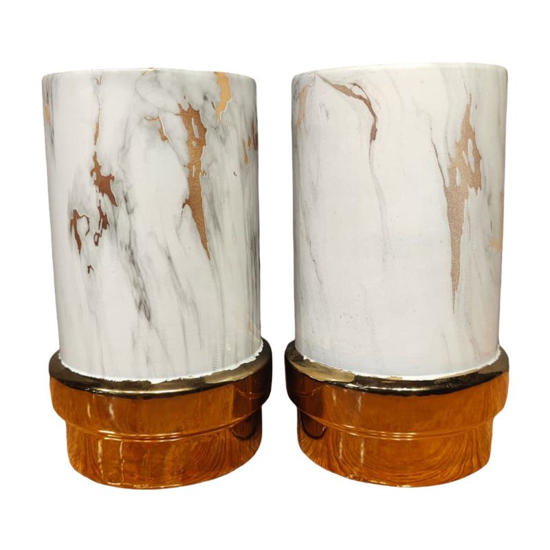 (TPM-1102) Marble & Gold Vase