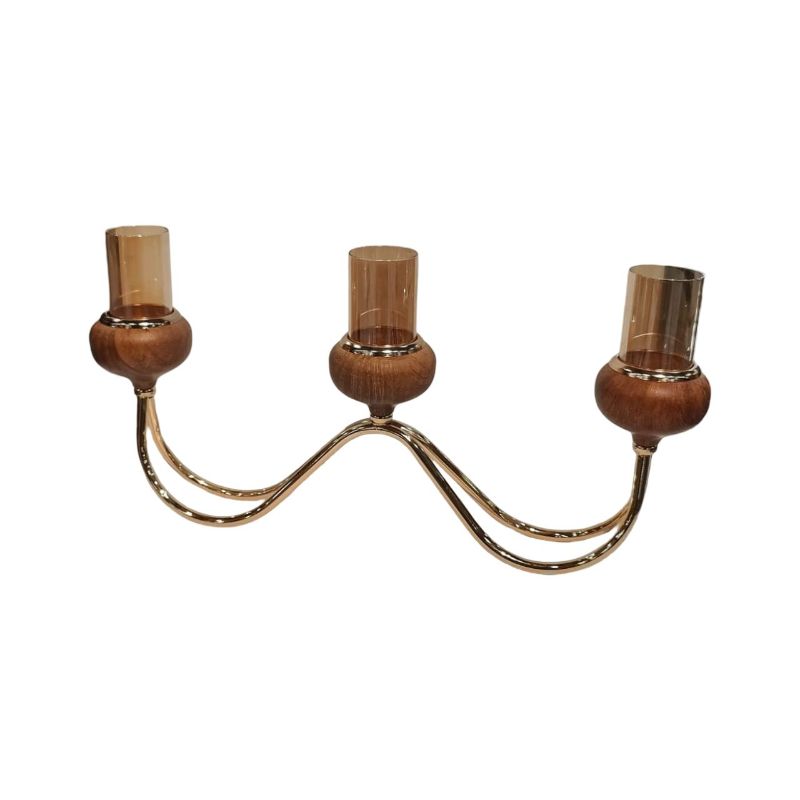 (TPM-1393) Wood Candle Stand