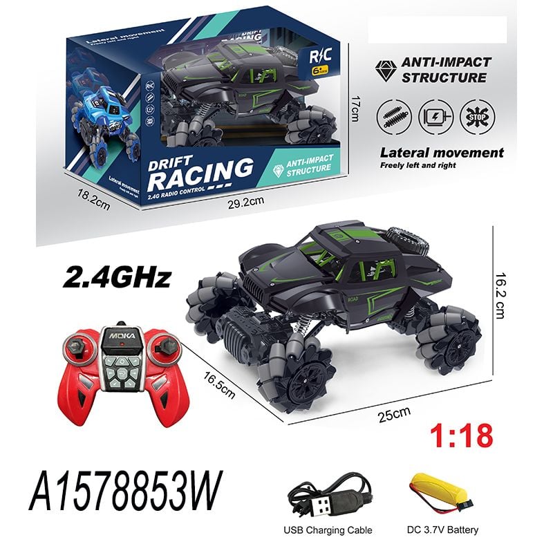 (799-2) 1:18 R/C Sliding Car, 2.4G, With 3.7V Li