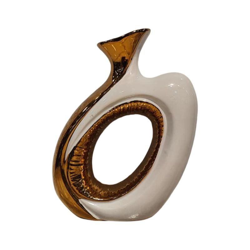 (TPM-2735)1 Piece Ceramic BK-WH Vase 1