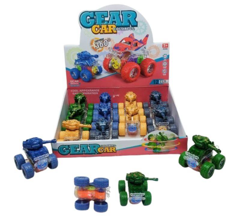 (YM-1105F) Gear Friction Car With lights 12Pcs Box