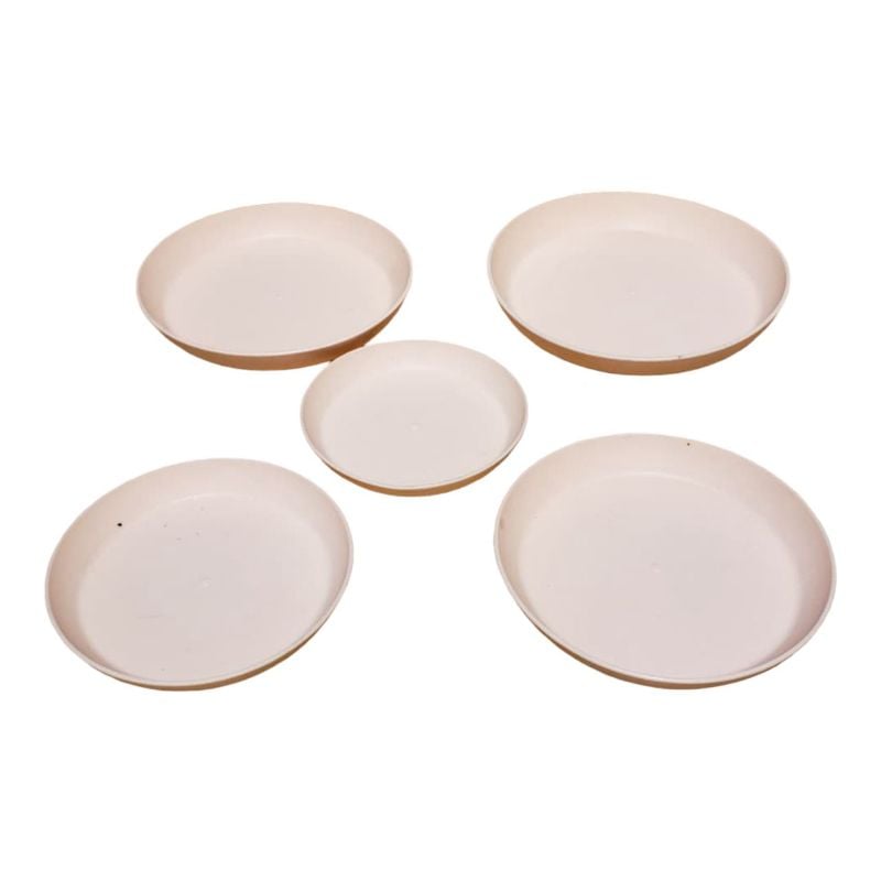 (TPM-1851) 5 Pcs PVC Pot Plates Set