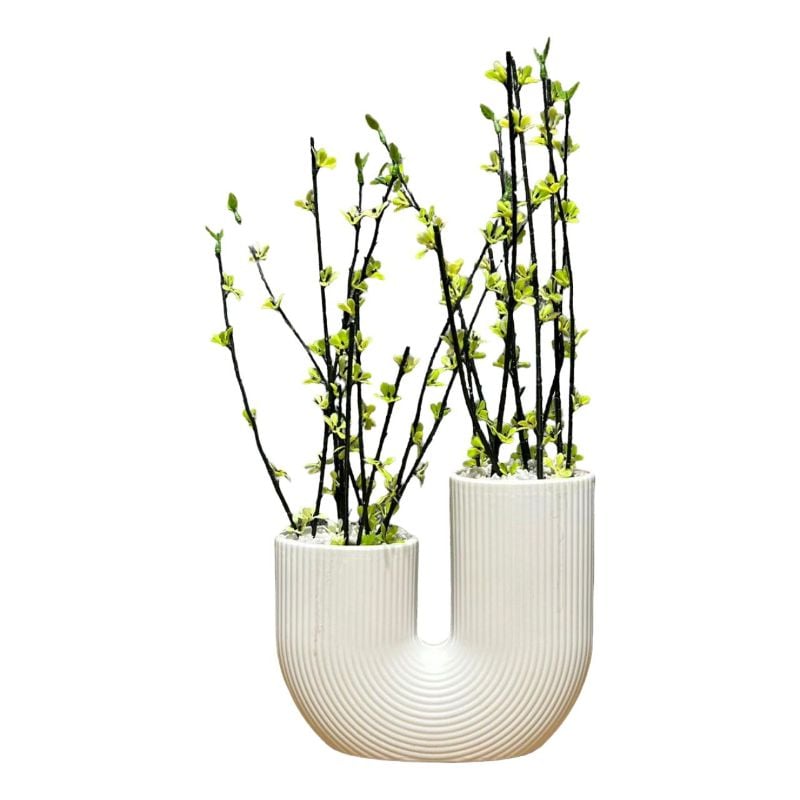 (TPM-1854) U PVC Pot With Bunch