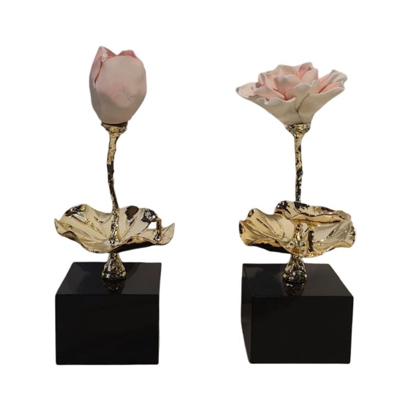 (TPM-ID-131) 1 Piece Pink Rose Crystal Décor