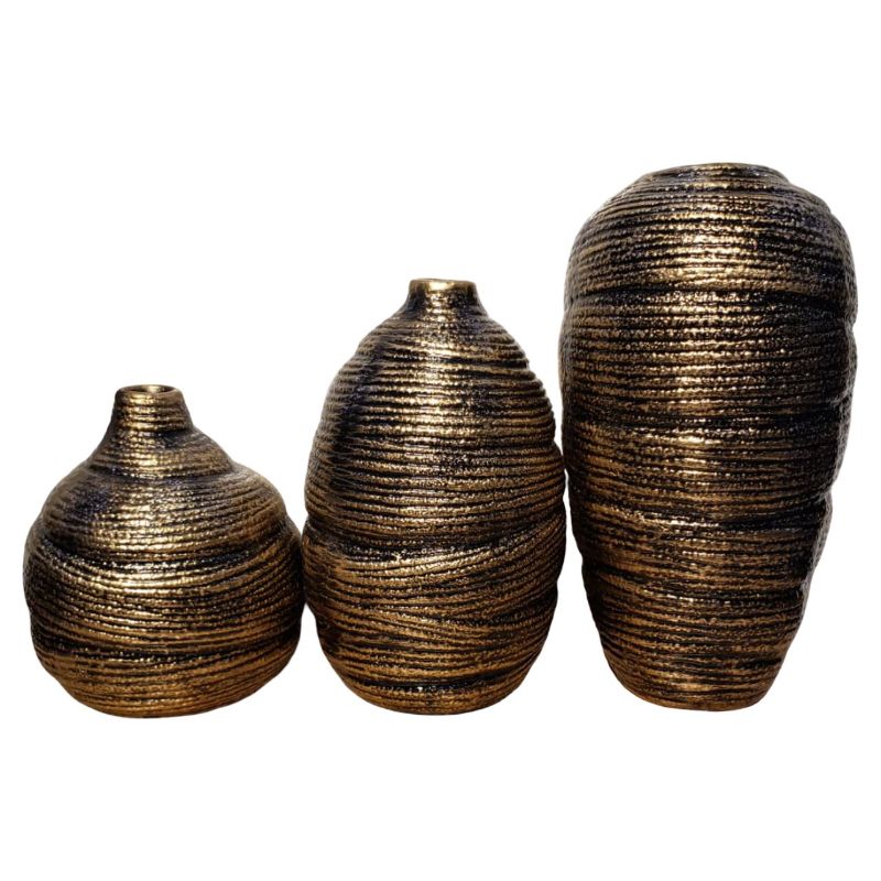 (TPM-W112) Resin 3 Pcs Vase Set 2nd Varient