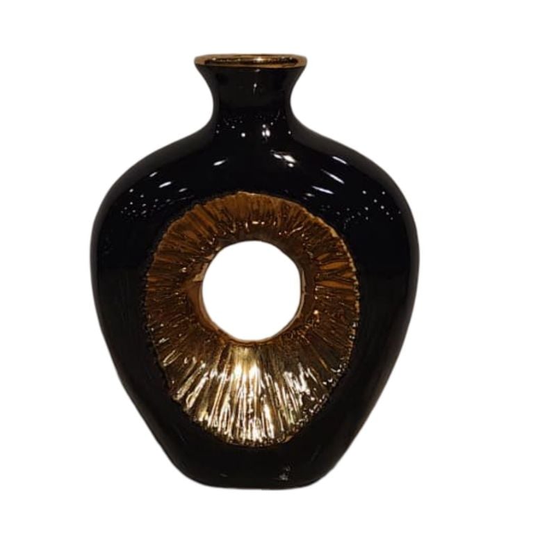 (TPM-2720)1 Piece Ceramic BK-WH Vase 36