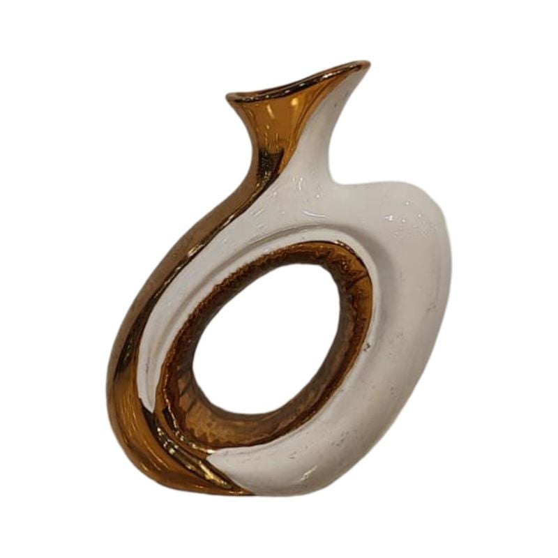(TPM-2690)1 Piece Ceramic BK-WH Vase 3