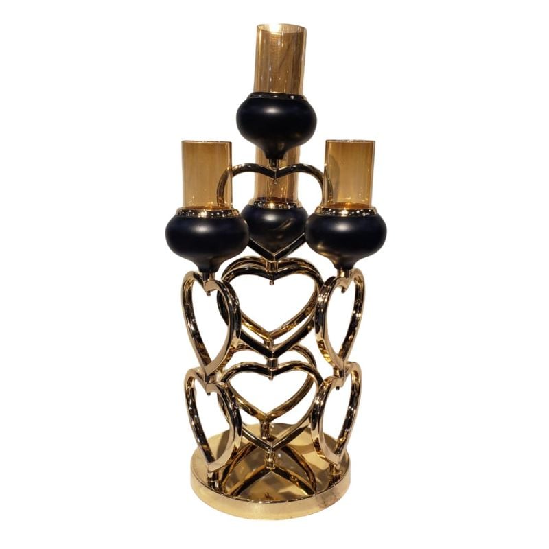 (TPM-951) Metal Candlestand With Black Holder