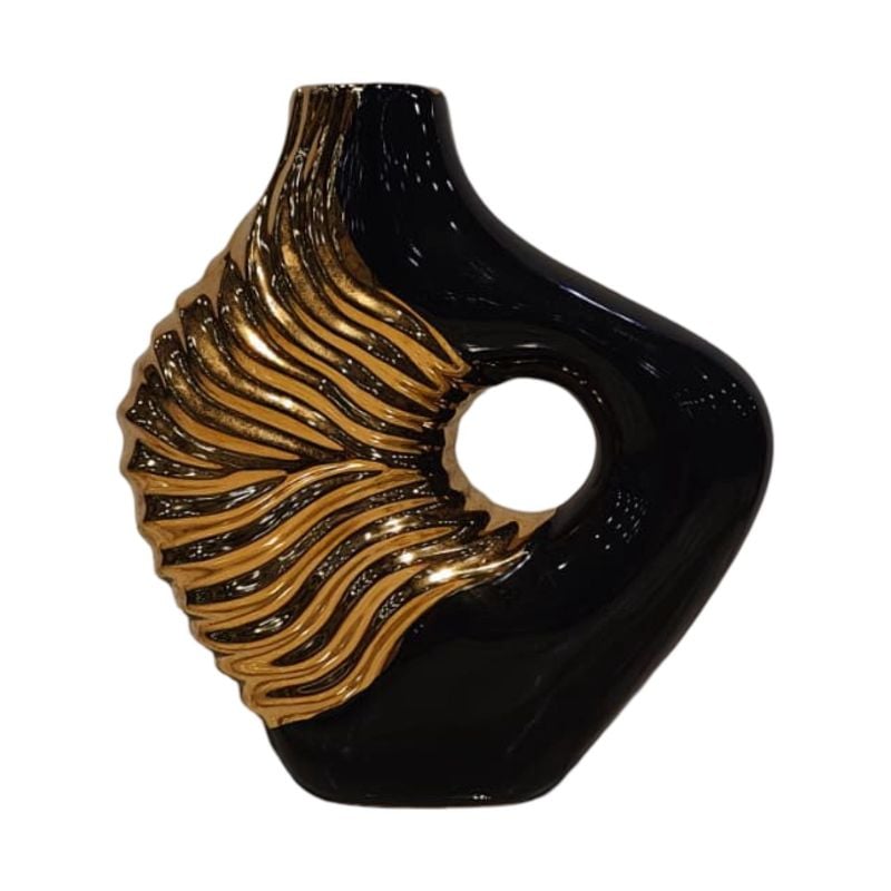 (TPM-2713)1 Piece Ceramic BK-WH Vase 32