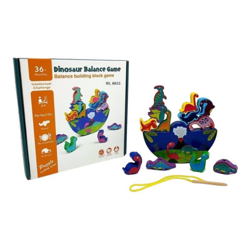 (8833w) Dino Wooden Balance Game