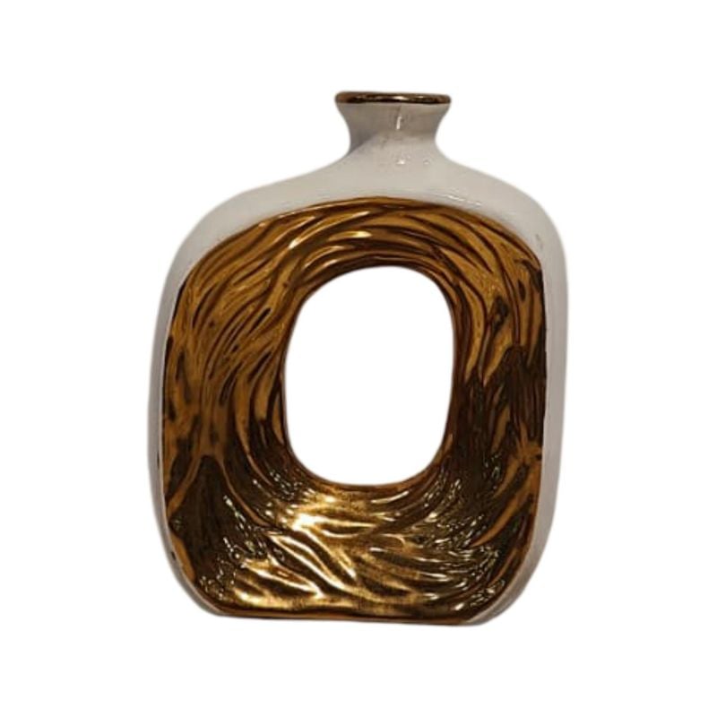 (TPM-2715)1 Piece Ceramic BK-WH Vase 19