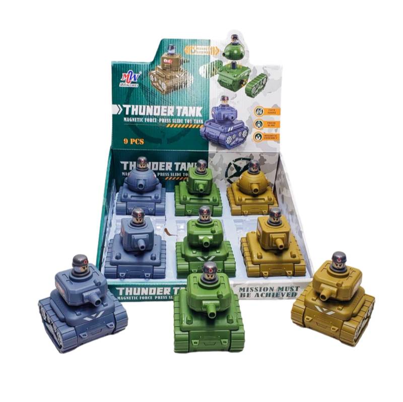 (MW1331) Thunder Tank Press Toys(9Pcs)
