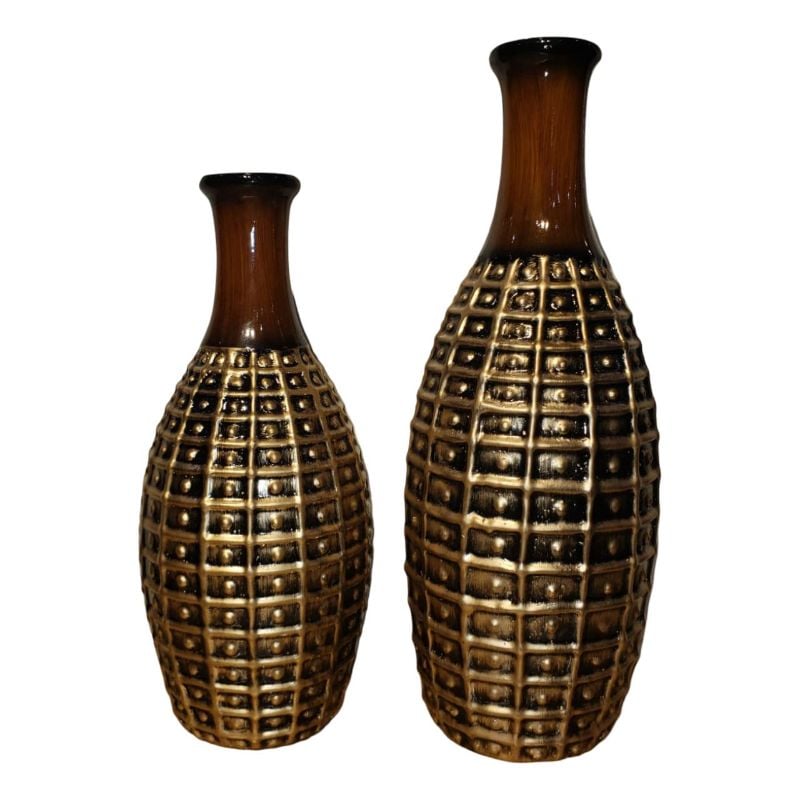 (TPM-W094) Textured Vase L&S 2 Pcs Set