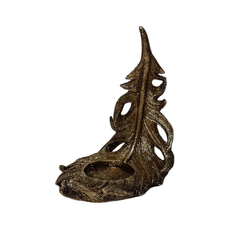 (TPM-2610) Resin Leaf Candle Stand Extra Small