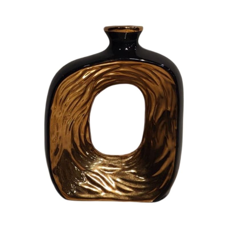 (TPM-2709)1 Piece Ceramic BK-WH Vase 20