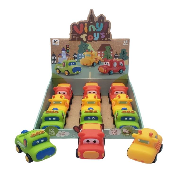 (JZD-101) Soft Plastic Cartoon Car (12Pcs)