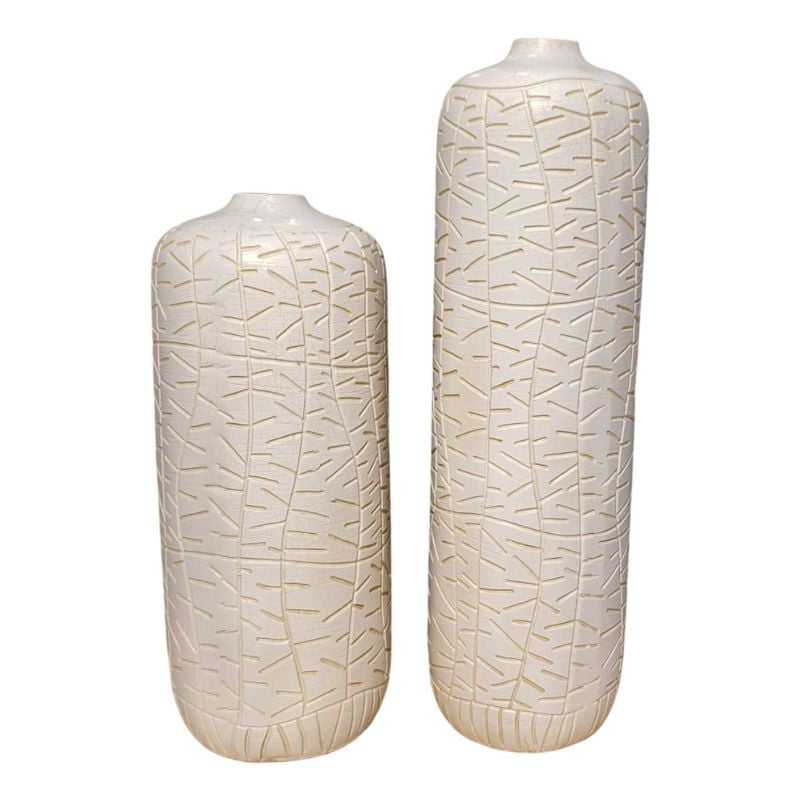 (TPM-W104) Textured Resin Vase 2 Pcs Set