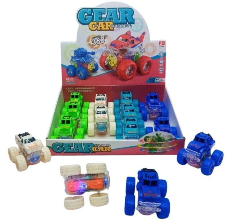 (YM-1107F) Gear Friction Car With lights 12Pcs Box