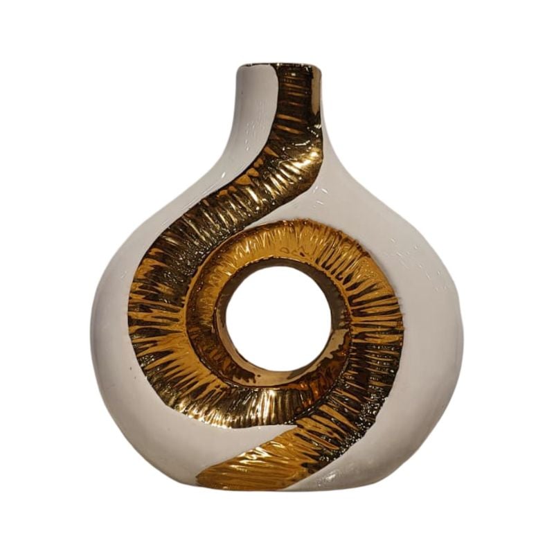 (TPM-2721)1 Piece Ceramic BK-WH Vase 37