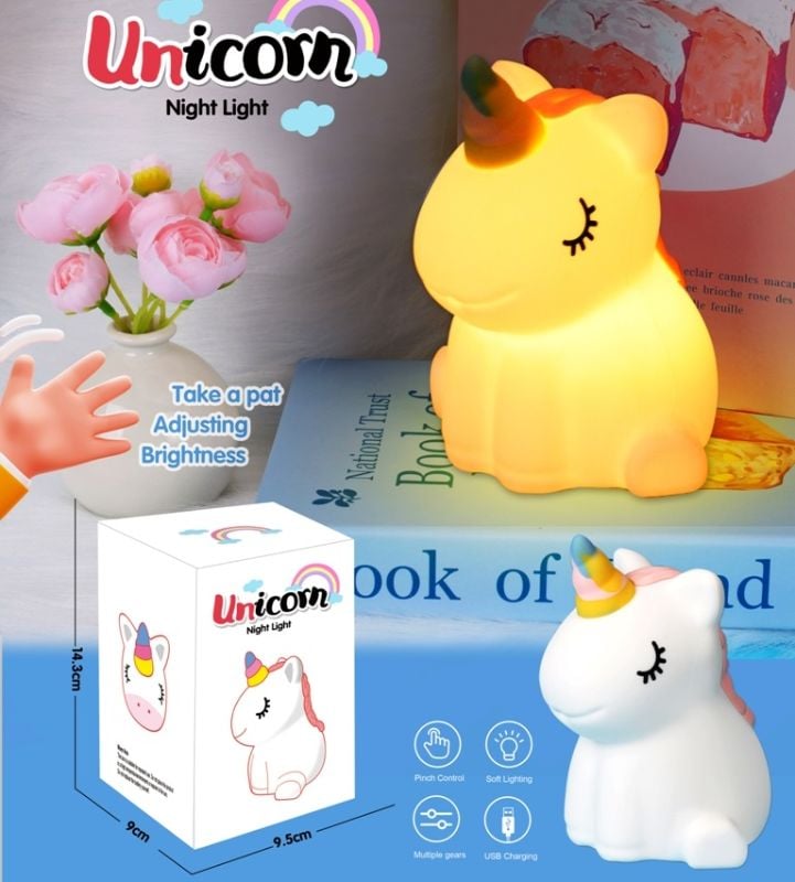 (DYB008) Unicorn Night Light Warm Lamp W/3.7V+Us