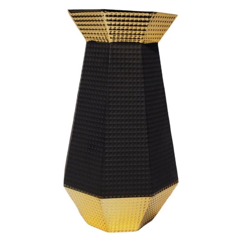 (TPM-1296) Fold & Matte Black Vase