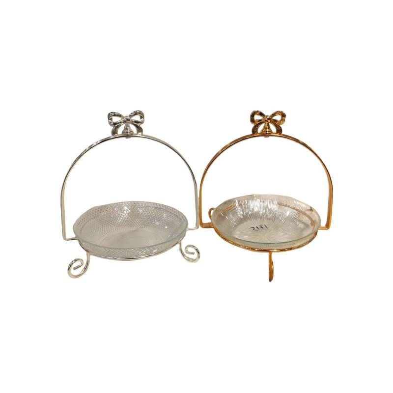 (TPM-1715) Silver Plater With Glazed Plate