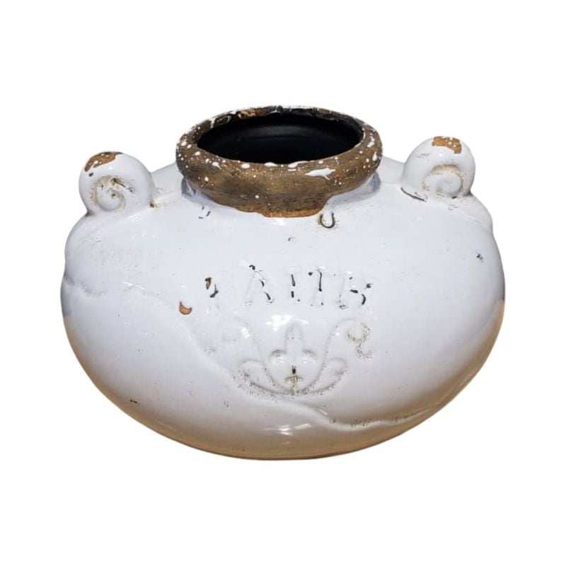 (TPM-2515) Each Piece Ceramic White Pot