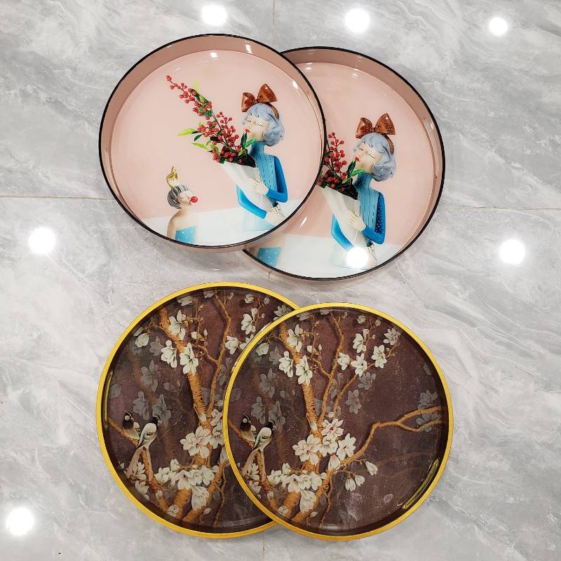 (TPM-612) Tray Square Leaf Design